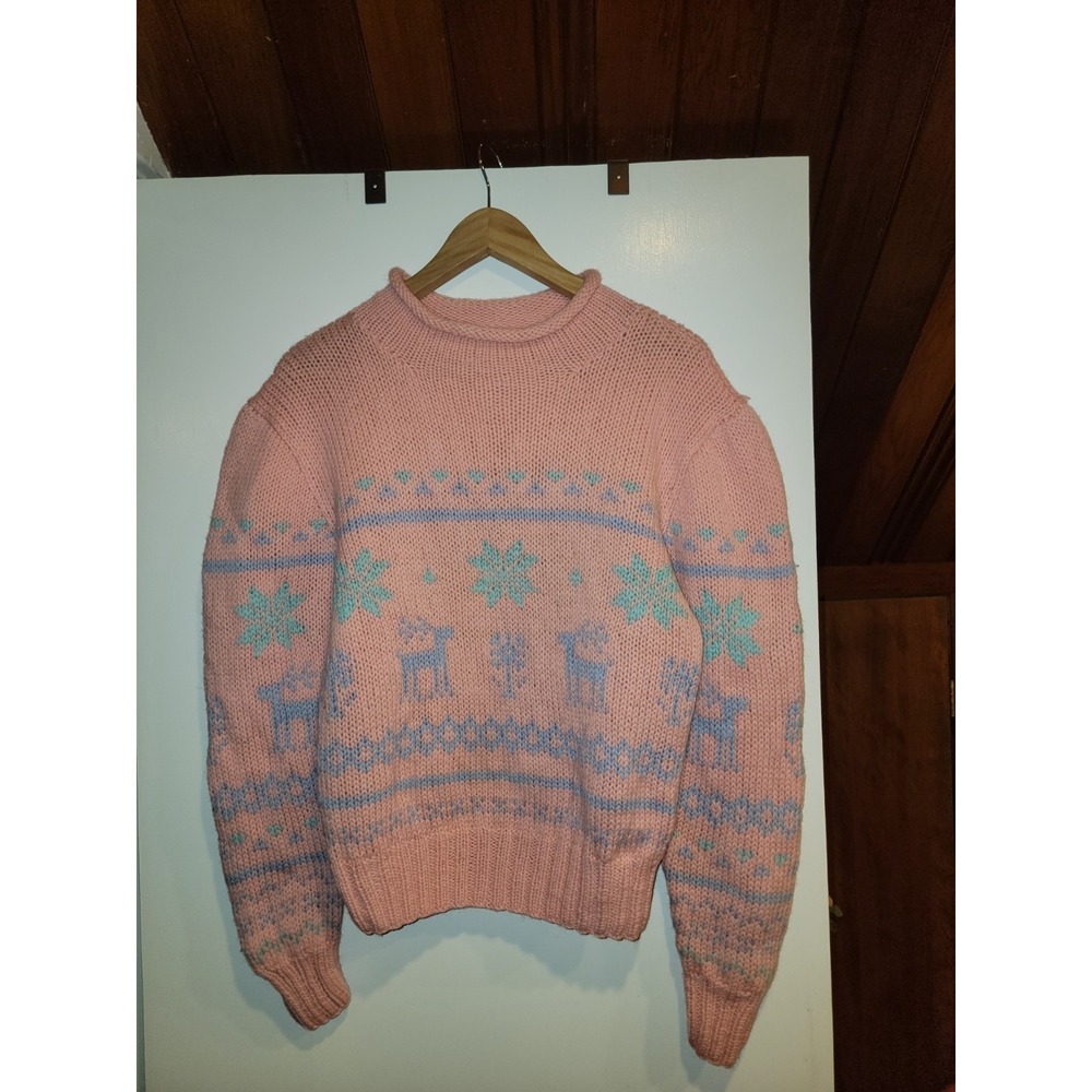 VTG Women's Wool Holiday Sweater - Size Small Made By Obermeyer